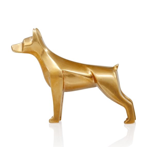 Статуэтка Доберман - фигурка в виде собаки из бронзы, вид боком 2