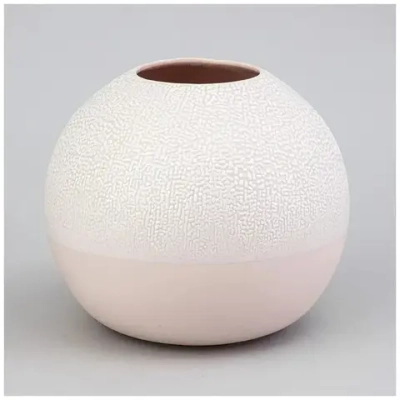 Ваза коллекция жемчужина 18*18*16см цвет пудровый
