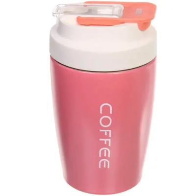 Термокружка 400мл «COFFEE» розовая