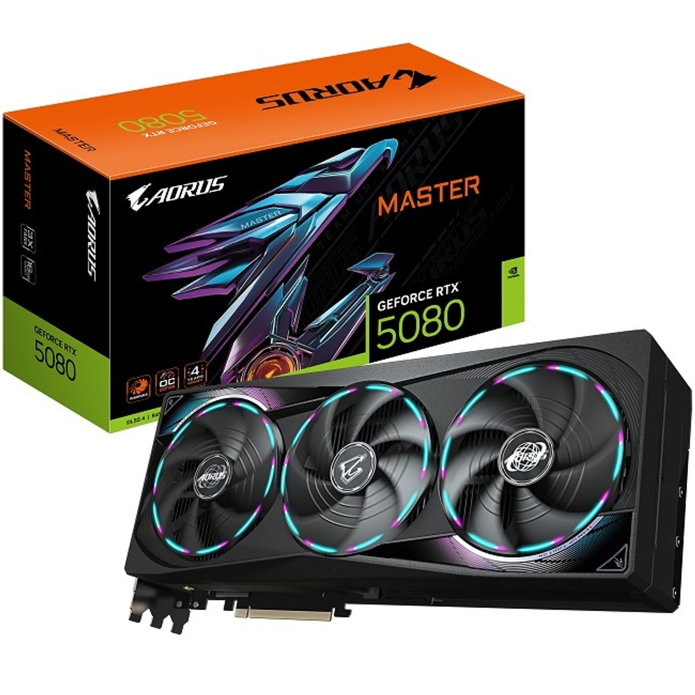 Видеокарта GIGABYTE GeForce RTX 5080 AORUS MASTER 16GB (GV-N5080AORUS M-16GD)