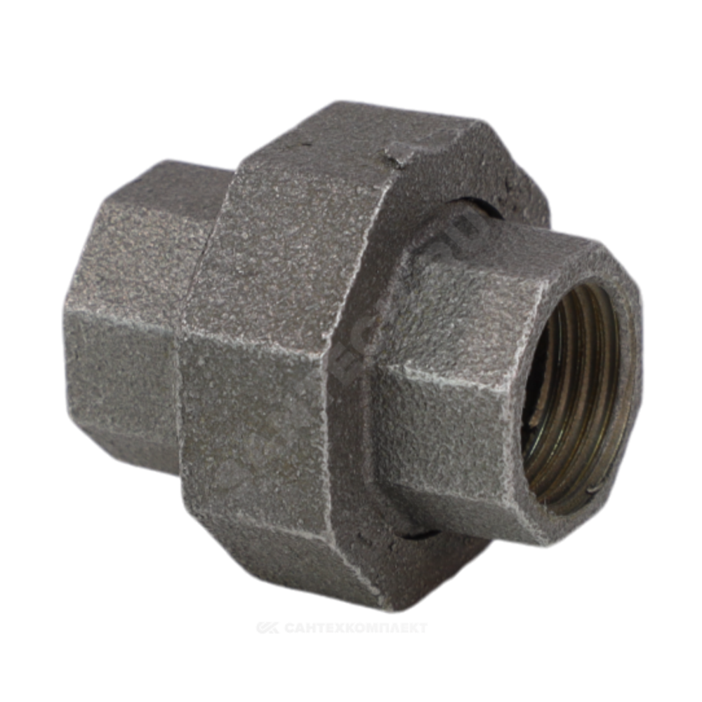 Соединитель прямой американка чугун Ду 15 (1/2") ВР/ВР Fittex