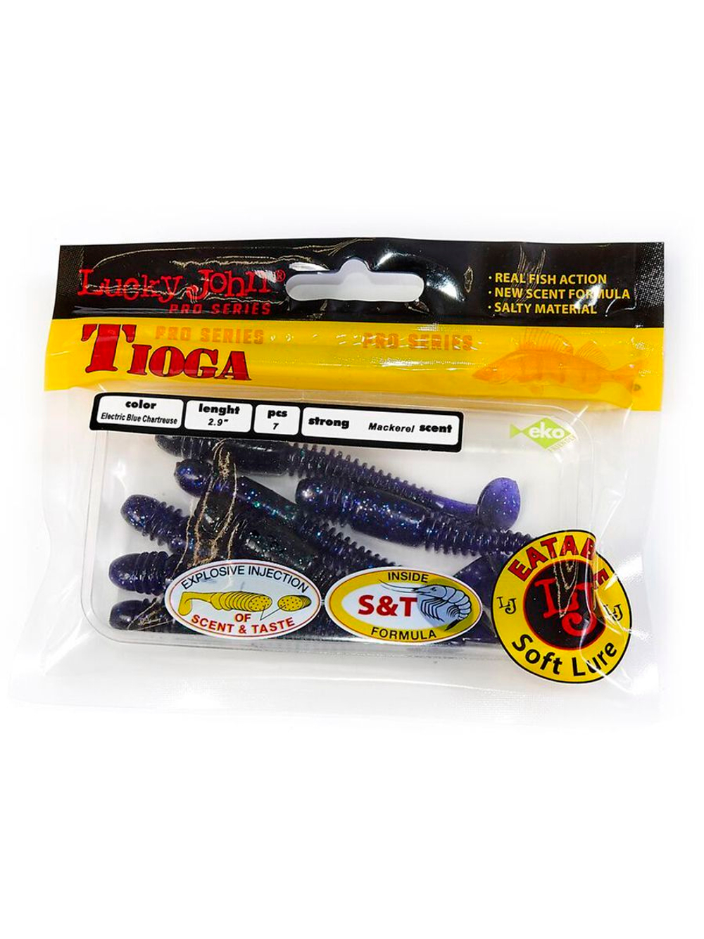 Виброхвосты съедобные LJ Pro Series TIOGA 3.9in (10.00)/T18 5 шт. в упак.