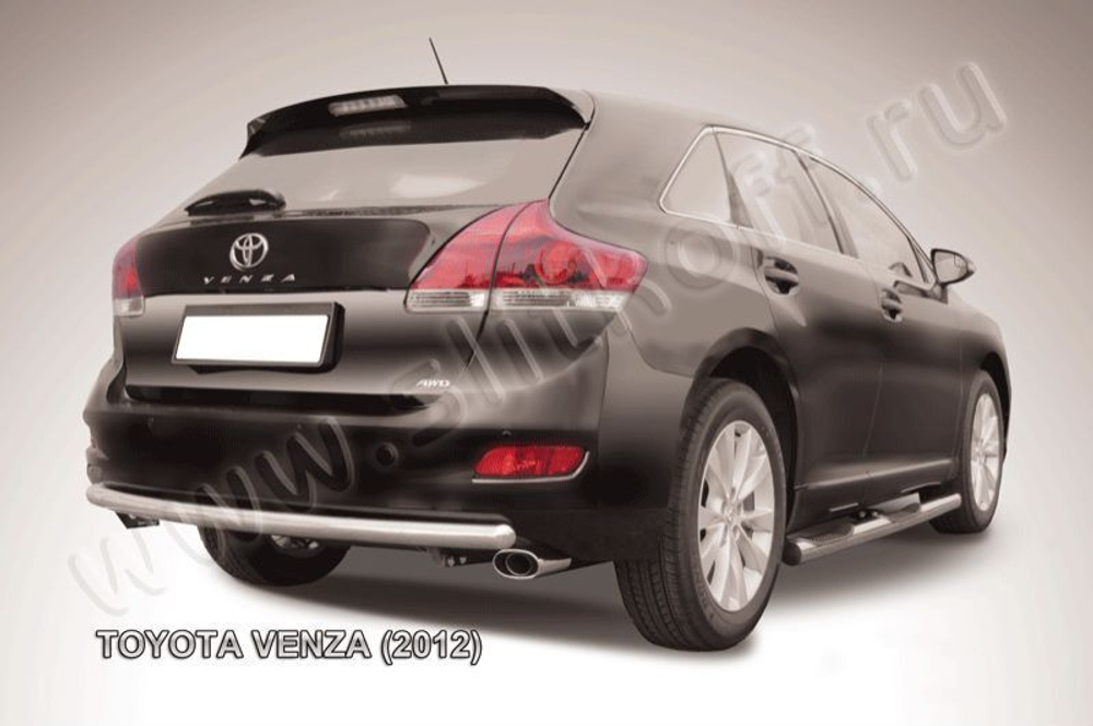 Защита заднего бампера (нержавейка) Toyota Venza (2012-2017) d57 радиусная
