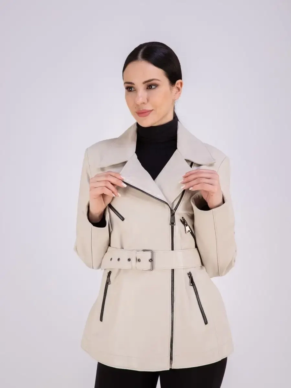 Куртка  кожаная из натуральной кожи оверсайз Турция