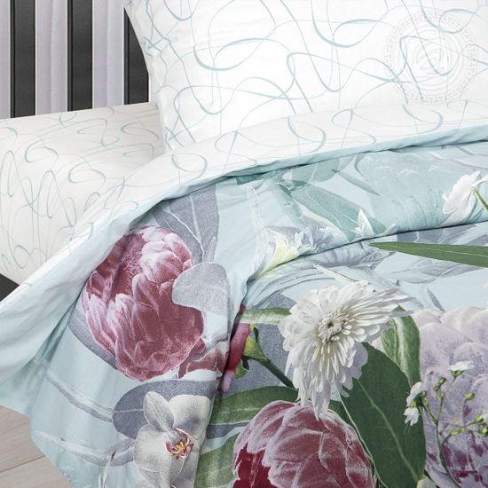 Двуспальный с европростынёй комплект постельного белья Юнона DE LUXE поплин наволочки 70x70 см