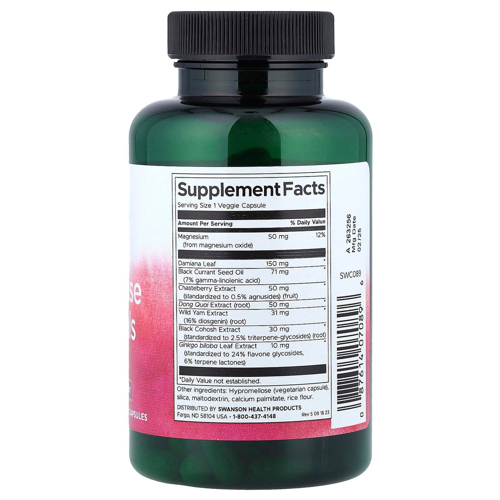 Swanson, Menopause Essentials, средство для женского здоровья, 120 растительных капсул