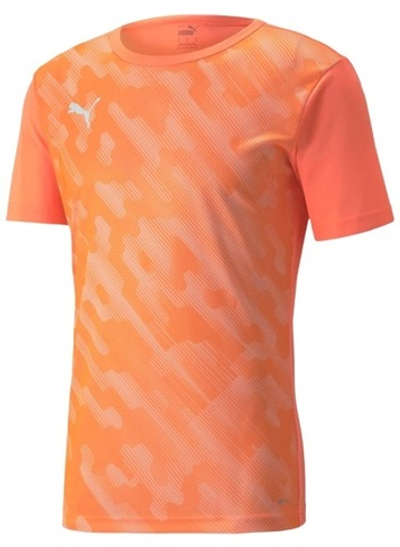 Мужская теннисная футболка Puma Individual Rise Graphic Tee - neon citrus/puma black