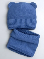 Шапка для мальчика осенняя с ушками и снудом