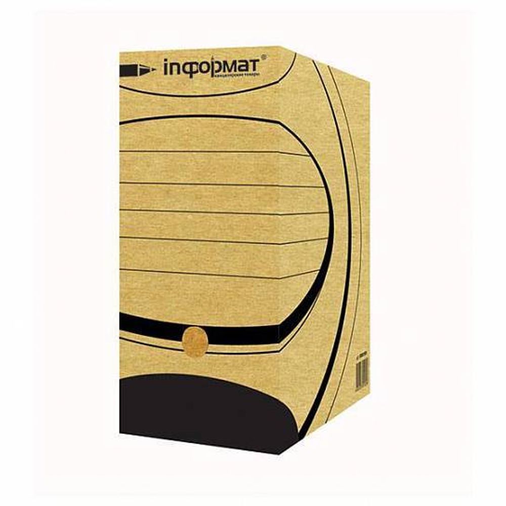 Короб архивный inФОРМАТ 260х320х150 мм А4 серый микрогофрокартон разобран.