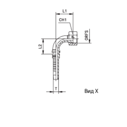Фитинг DN 25 ORFS (Г) 1.7/16 (90) Interlock