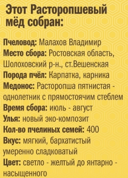 Мёд расторопшевый в п/б Вкус Жизни New 300 гр.