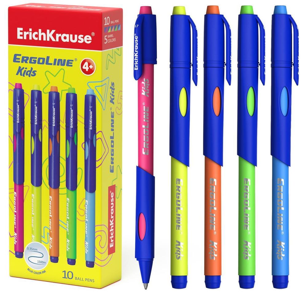 Ручка шарик. синий ErgoLine Kids, Ultra Glide Technology (Erich Krause)