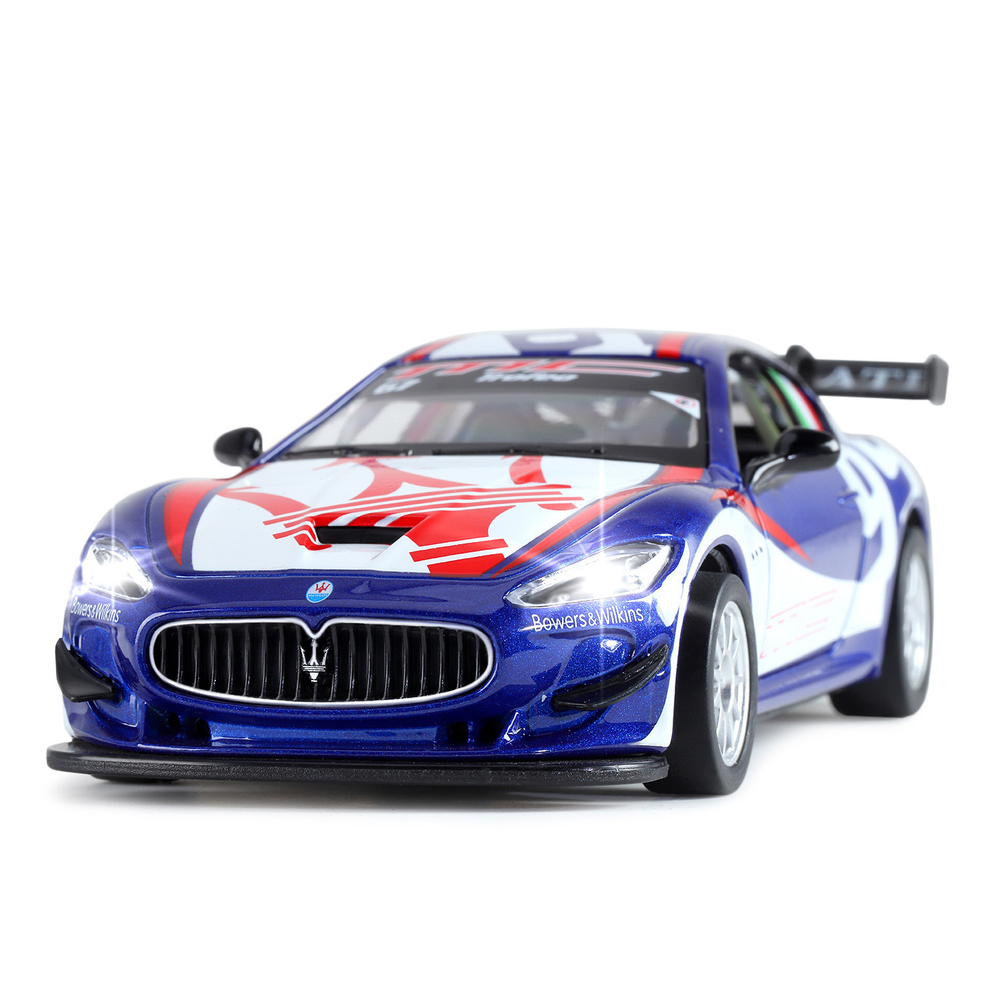 Модель 1:32 Maserati Gran Turismo MC GT4, синий, инерция, свет, звук, откр. двери