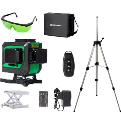 Лазерный уровень INSTRUMAX GREENLINER 3-360/B SET+Штатив телескопический TR-120   IM0150_K