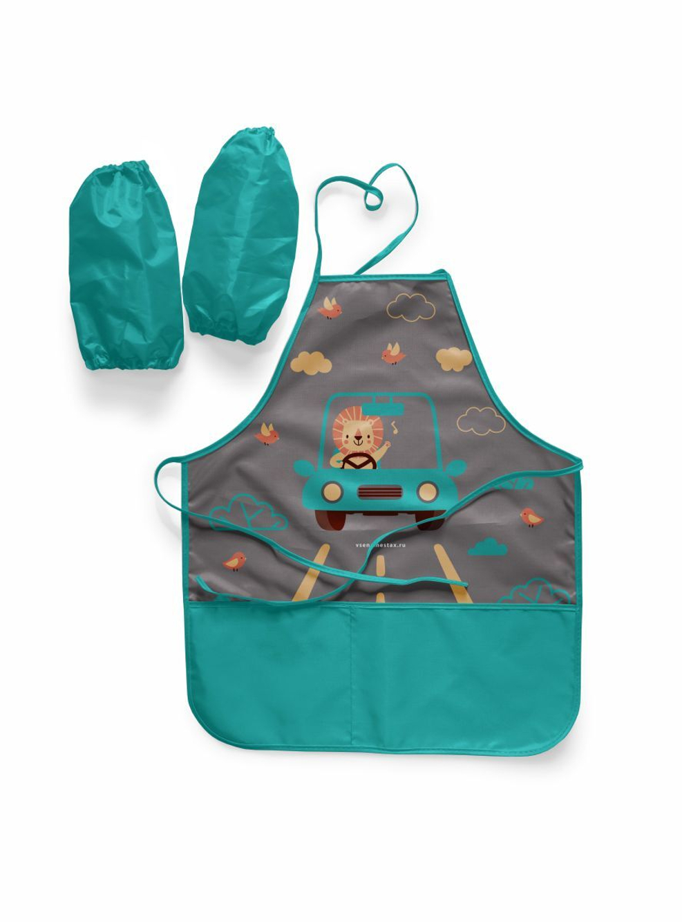 Фартук завязки 49х39 Львенок (серый)