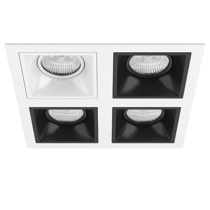 Комплект из светильников и рамки Lightstar Domino Quadro (214546+214506+214507+214507+214507) D54606070707