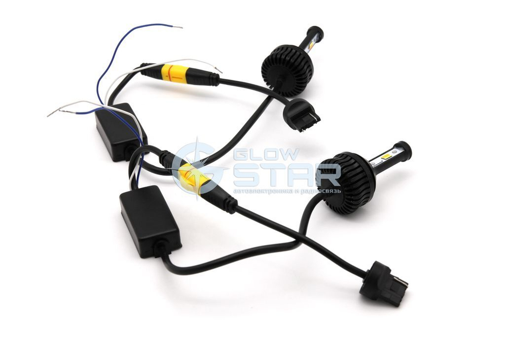 Aozoom ДХО в поворотники 1156/7440 (2 в 1) S25/T20 (BAU15S/WY21W) белый+оранжевый (комплект, 2шт)