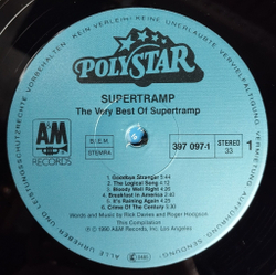 Винтажная виниловая пластинка LP The Very Best Of Supertramp (Germany 1990)