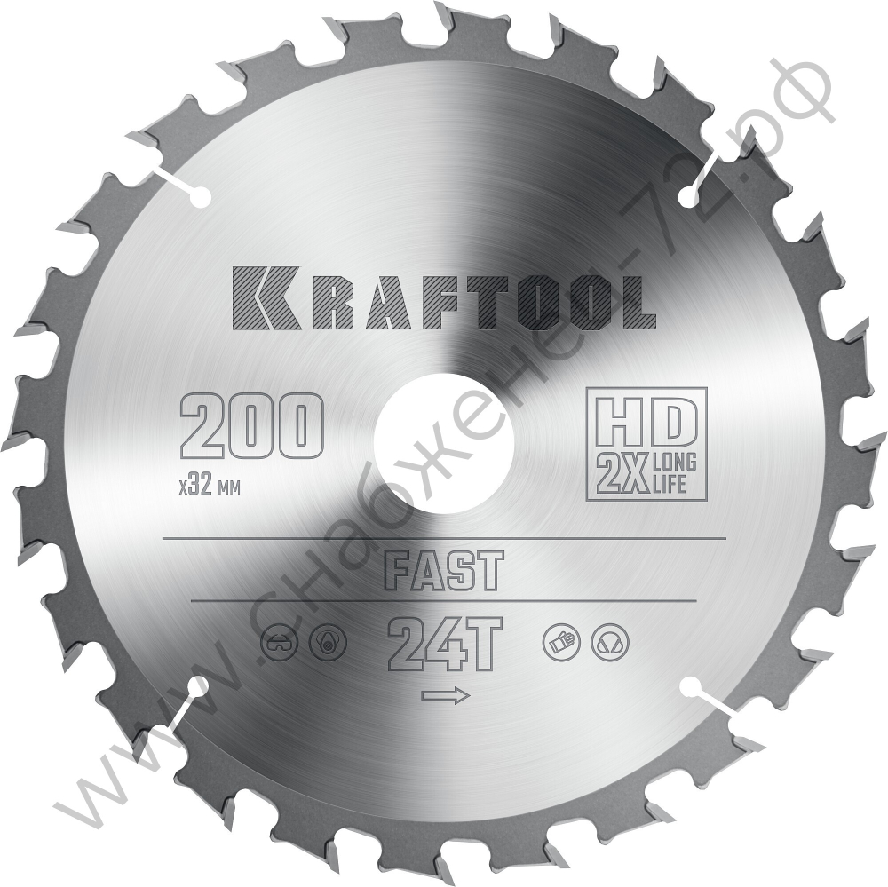 KRAFTOOL Fast 200х32мм 24Т, диск пильный по дереву