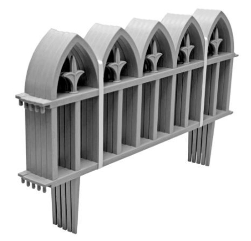 Декоративное ограждение ''Кованный цветок'' серый (уп.5шт*60см=3м) PROTEX