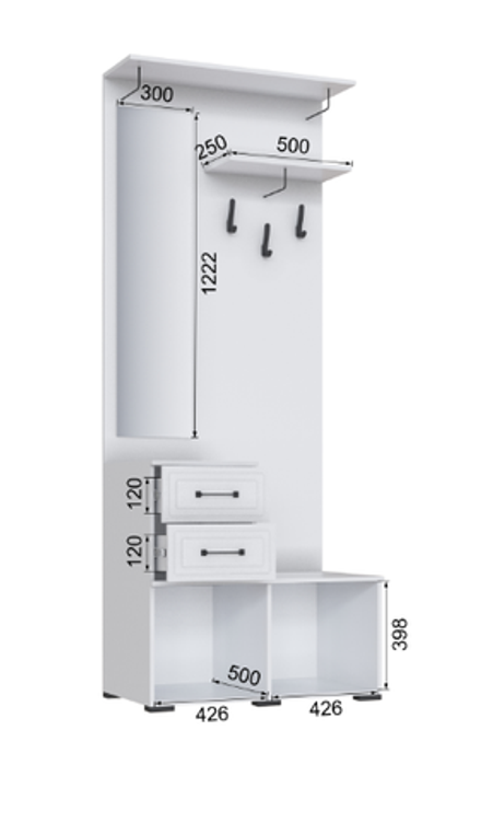 Прихожая центральная секция Бруклин 90ПЦС-2