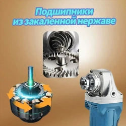 Болгарка аккумуляторная/Углошлифовальная машина бесщеточная, аккумуляторная, 2 АКБ 4.0 А/ч, диск 125 мм