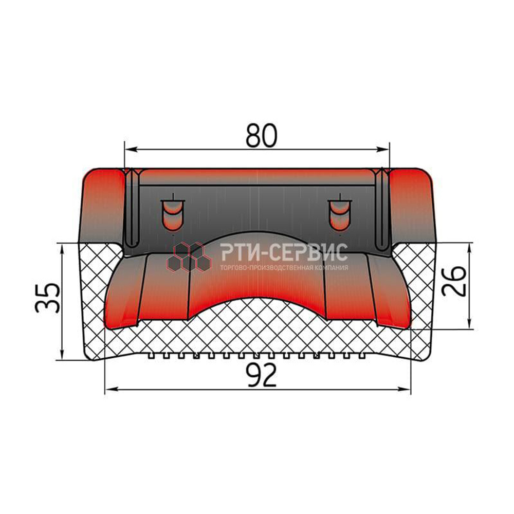 Резиновая накладка (РТИ-СЕРВИС 1062) для страховочной стойки под автомобиль 6 т.
