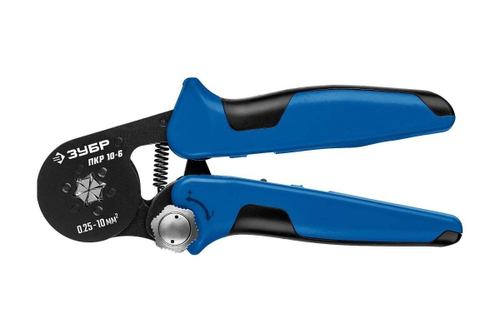 Пресс-клещи ЗУБР Профессионал ПКР-10-6  для втулочных наконечников 0.25 - 10 мм.кв 22678