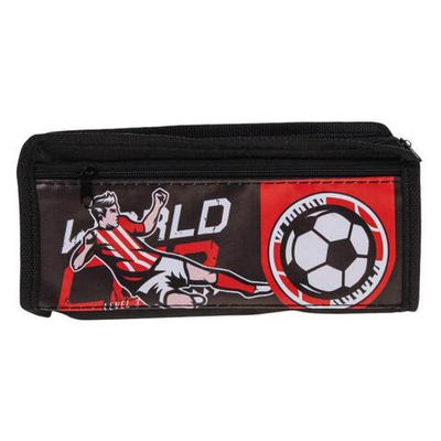 Пенал мягкий 2 отделения "Футбол" 3 цвета микс