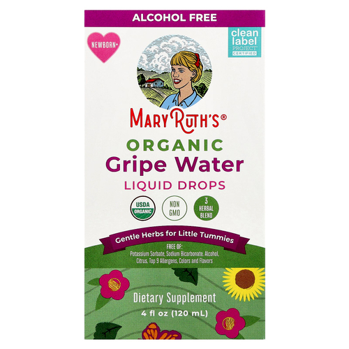 MaryRuth's, органическая укропная вода, в жидкой форме, для новорожденных, 120 мл (4 жидк. унции)
