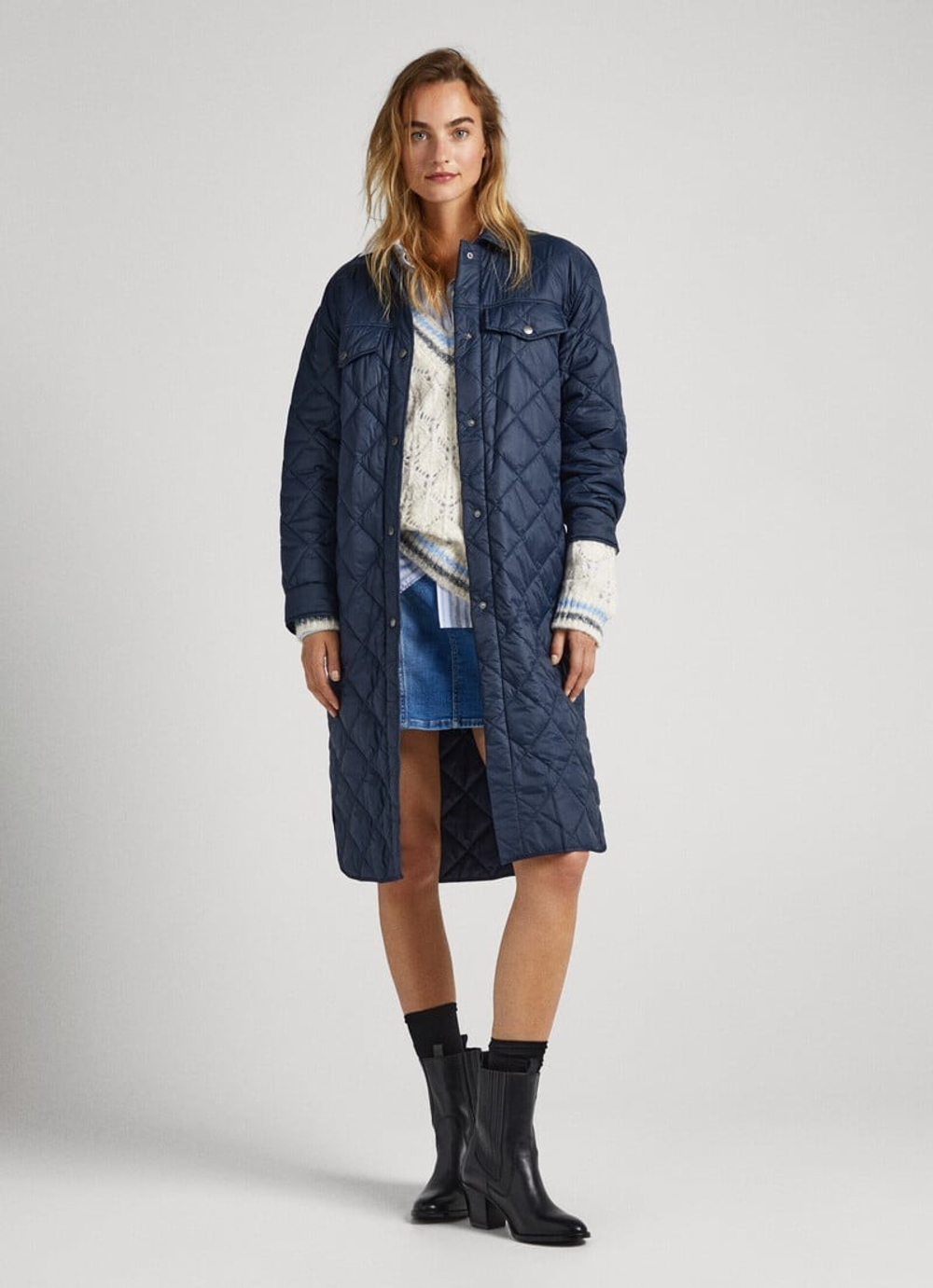 Куртка утепленная женская PEPE JEANS LONG QUILTED PUFFER JACKET