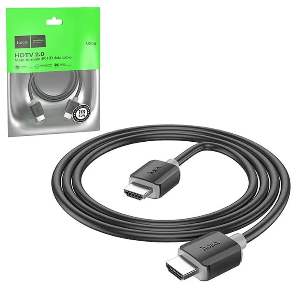 Кабель HDMI to HDMI HOCO US08 ver. 2.0 (черный) 1м