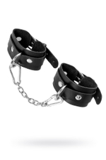 Наручники-браслеты мини со скруглёнными углами натуральная кожа чёрные