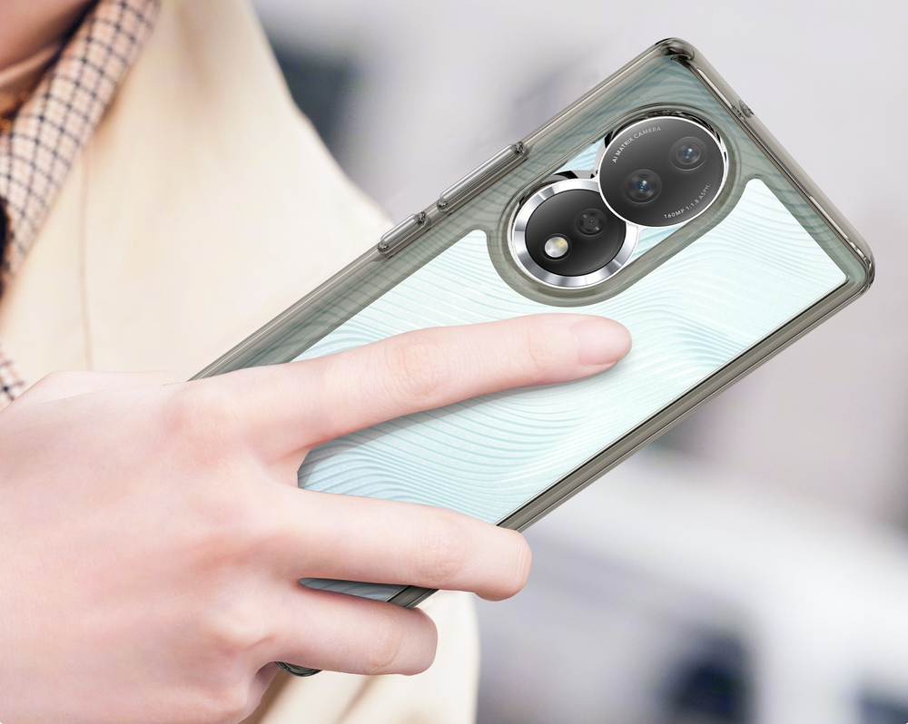 Противоударный защитный чехол с мягкими серыми рамками для смартфона Huawei Honor 80 5G, увеличенные защитные свойства