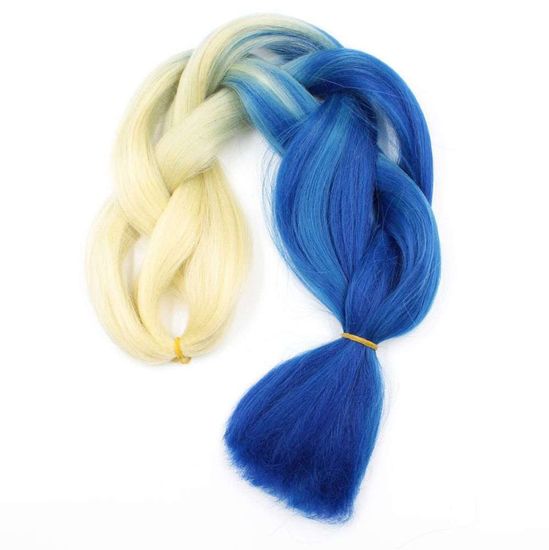 Канекалон 2-цветный 100гр 130см B49 блондин синий