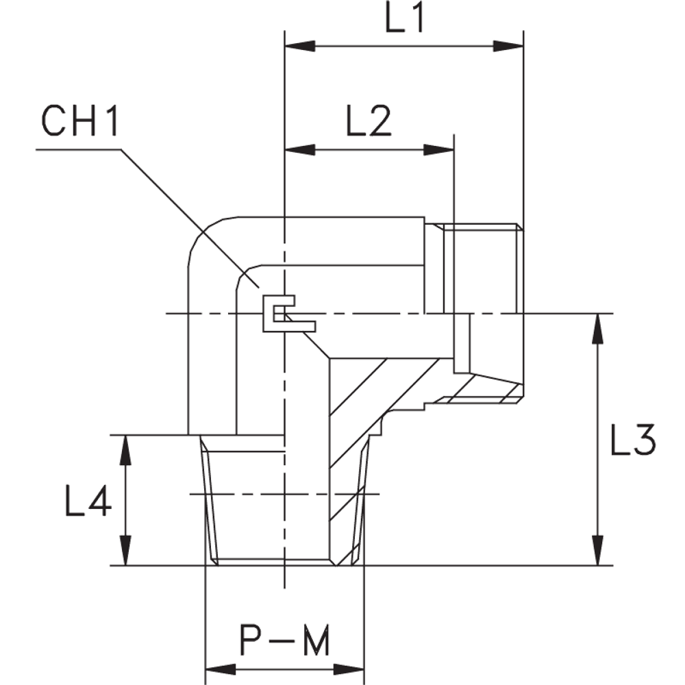 Штуцер FC90 DL08 NPT 1/4" (корпус)