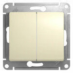 GLOSSA 2-клавишный ПЕРЕКЛЮЧАТЕЛЬ, сх.6+6, 10АХ, механизм, БЕЖЕВЫЙ
