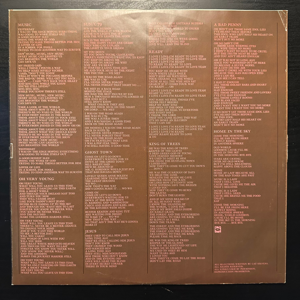 Cat Stevens - Buddha And The Chocolate Box (Скандинавия 1974г.)