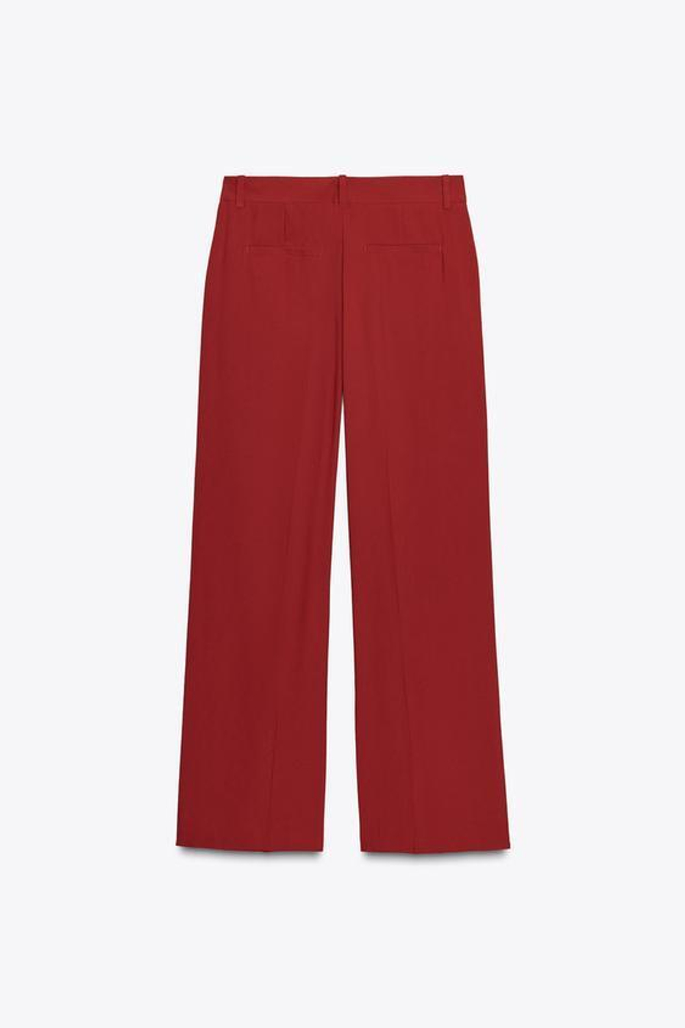 ZARA ШИРОКИЕ БРЮКИ С ЗАЩИПАМИ, ЧЕРЕПИЧНЫЙ