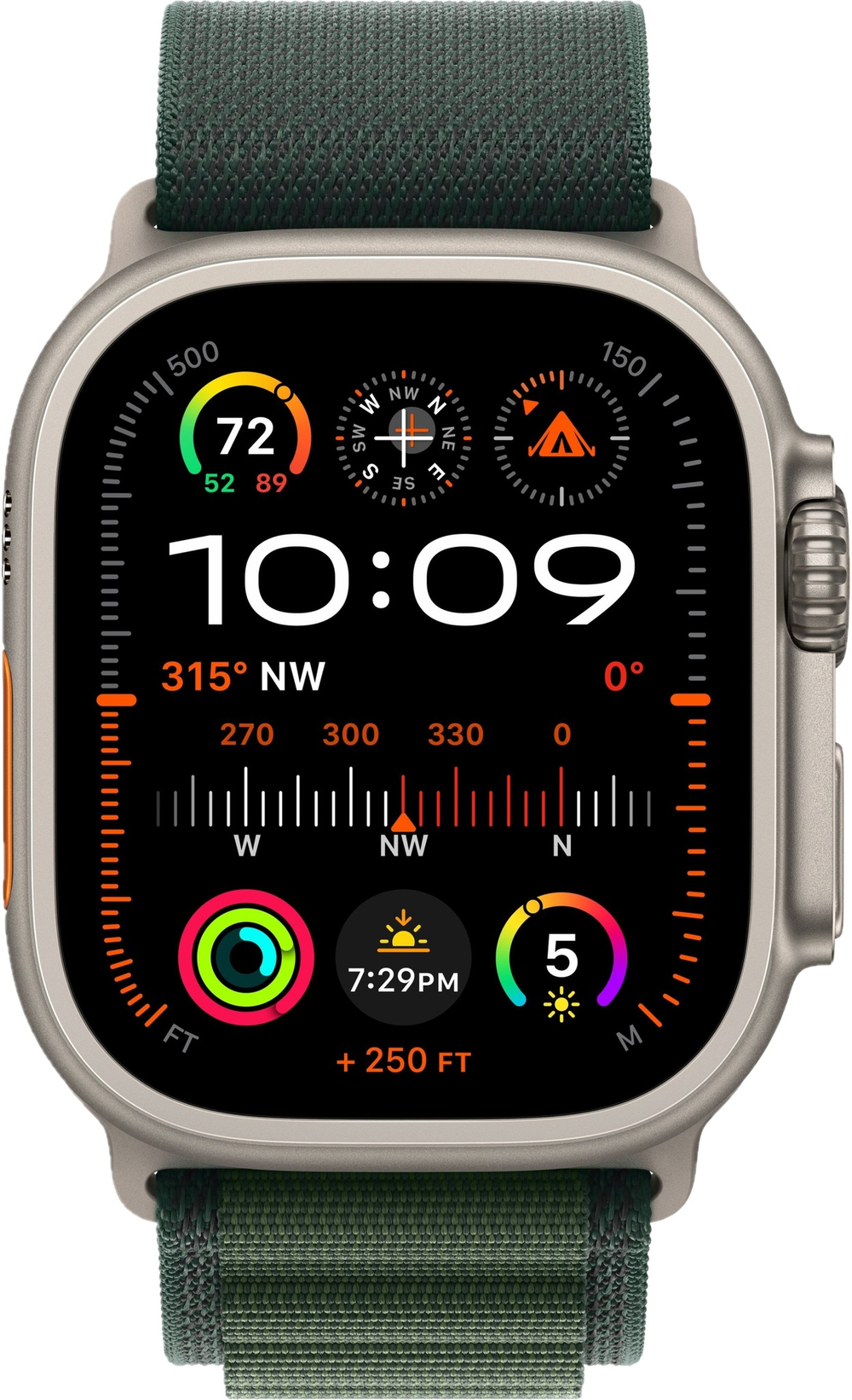 Apple Watch Ultra 2 49mm Alpine Loop Dark Green / Titanium Case