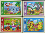 Пазл 24 детали ,"Весёлые истории", Рыжий Кот, в комплекте 4 шт, арт.П24-9911, картонная основа, от 3 лет
