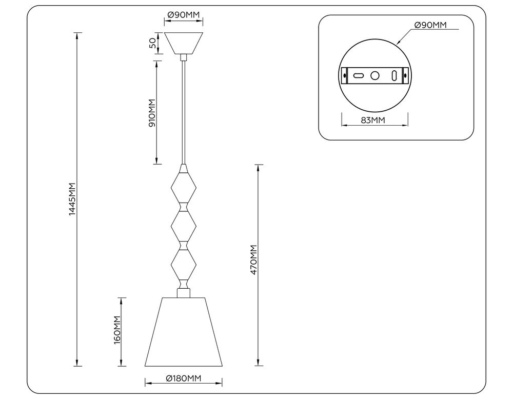 Ambrella Подвесной светильник с абажуром Ceramo Classic LH75405