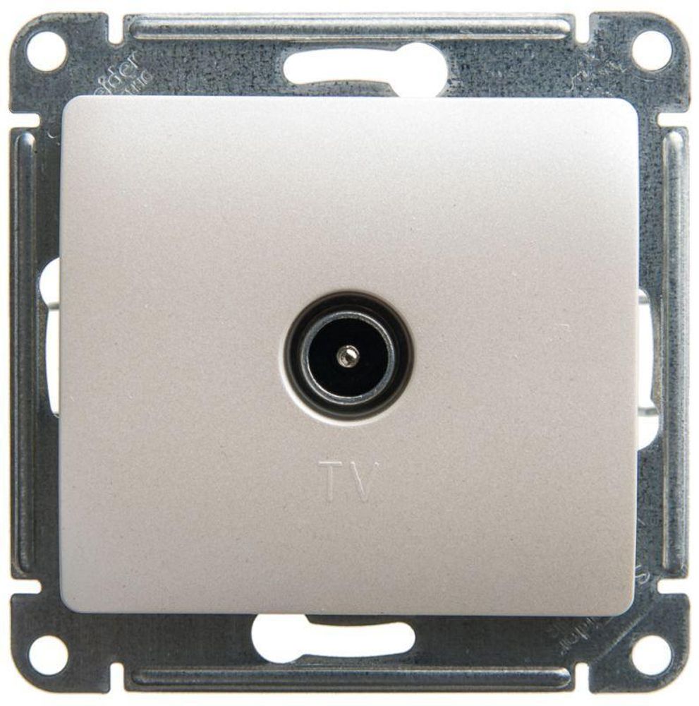 Розетка телевизионная проходная TV 1-м СП Glossa 4дБ механизм перламутр SE GSL000692