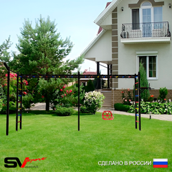 Уличная шведская стенка Sv Sport рукоход х 2 с комплектом турник прямой У55733 (Брусья/Со спинкой/Кронш бокс)