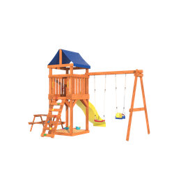 Детская площадка Fun Land с качелями 3в1, горкой и столиком со скамейками