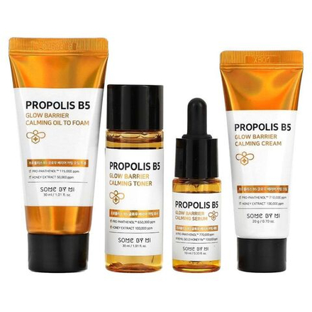 Успокаивающий и восстанавливающий набор миниатюр с прополисом Some By Mi PROPOLIS TRAIL KIT. В составе набора миниатюр с прополи