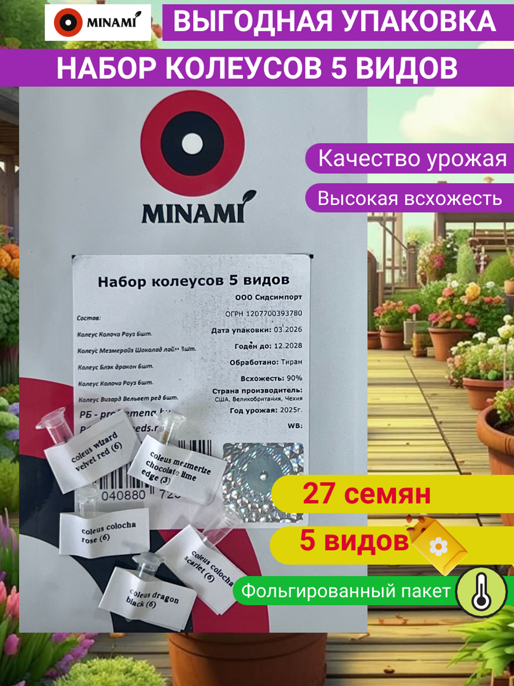 Набор колеусов 5 видов