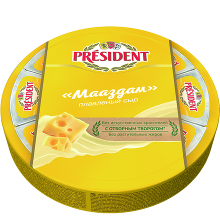 Сыр плавленый President маасдам 140 гр