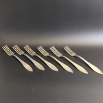 Набор из 6 десертных вилок Пламя - мельхиор - МНЦ - Кольугино - СССР