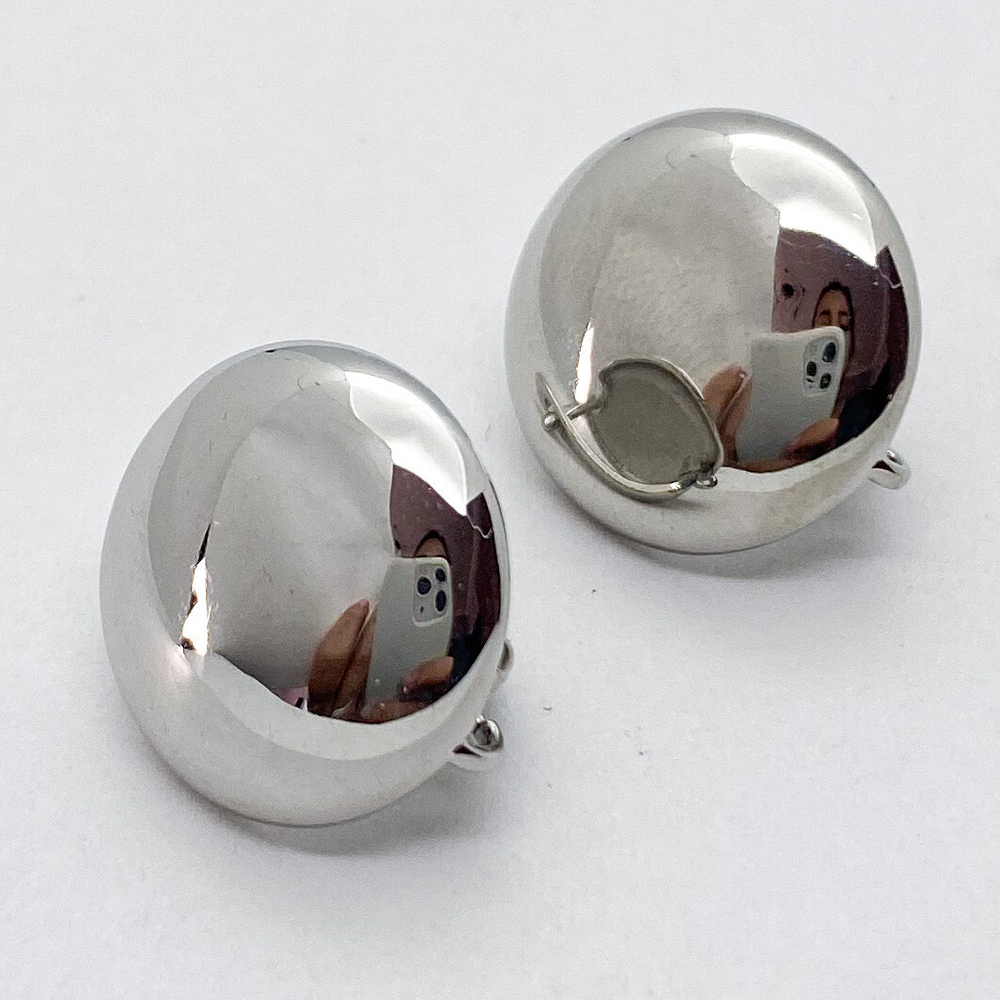 Ювелирные швензы с родиевым покрытием, 15*15 мм, цена за пару